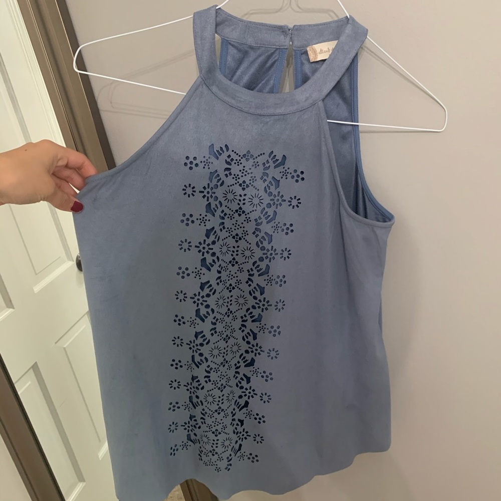 Altard State Suade Light Blue Top